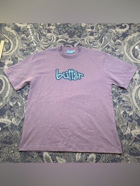 Butter Skateboards Logo Brown T Shirt Mens Size Large